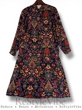 SILK BOUTIQUE Women’s Size M Set Top Skirt Blouse 100% Silk VINTAGE 80s Button